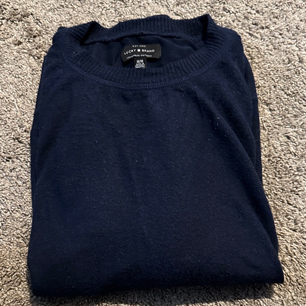 Lucky Brand Women’s Navy Blue Crewneck Sweater